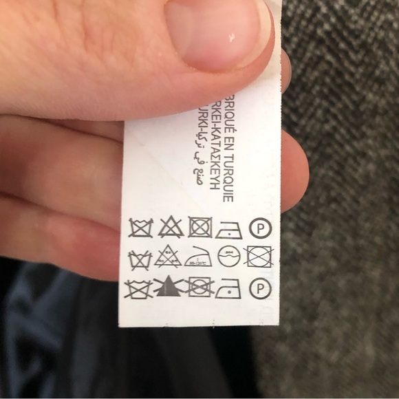 Zara Mens Gray Cotton Blend Button Up Pea Coat - Size Large - Picture 9 of 9